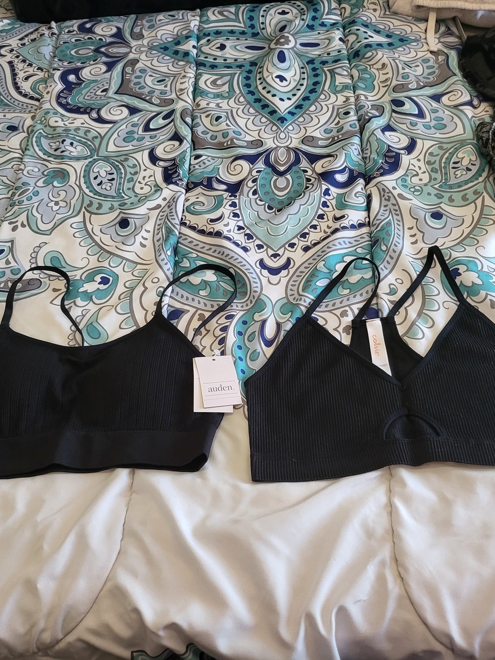 Auden Black Ribbed Bralette